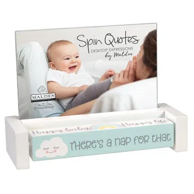 Malden Int Designs Baby Photo Frame And Spin Quotes In White