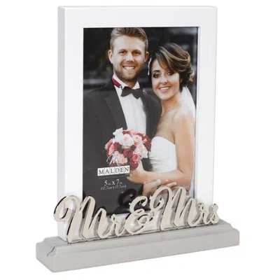 Malden Int Designs Mr & Mrs Wedding Picture Frame In White