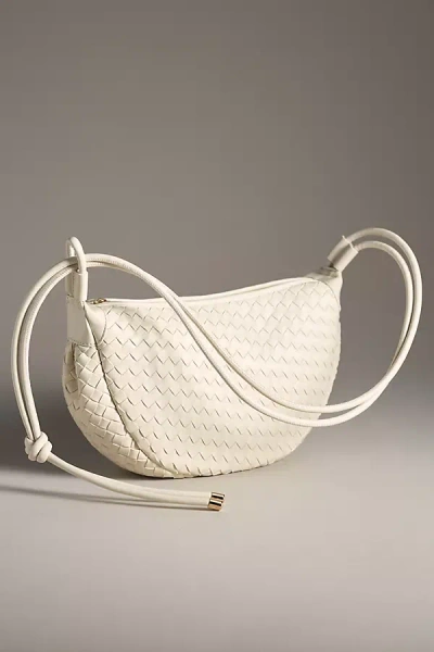 Mali + Lili Adjustable Woven Sling Bag In Beige