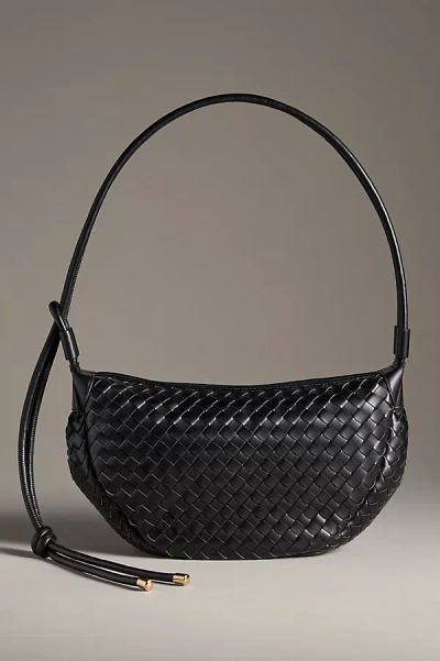Mali + Lili Adjustable Woven Sling Bag In Black