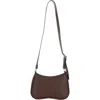 Mali + Lili Alana Recycled Vegan Leather Convertible Crossbody Bag In Chocolate