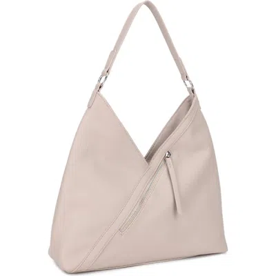 Mali + Lili Alice Faux Leather Shoulder Bag In Light Grey