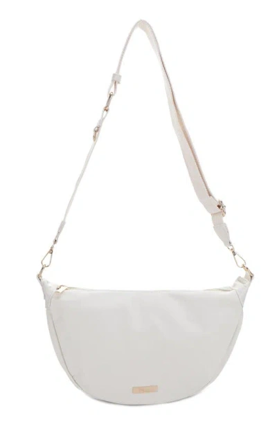 Mali + Lili Bre Nylon Sling Crossbody Bag In White