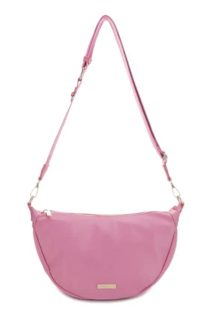 Mali + Lili Bre Nylon Sling Crossbody Bag In Pink