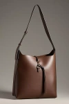 Mali + Lili Buckle Bucket Shoulder Bag In Brown