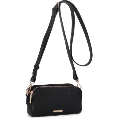 Mali + Lili Clara Small Faux Leather Crossbody Bag In Black