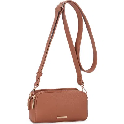 Mali + Lili Clara Small Faux Leather Crossbody Bag In Tan