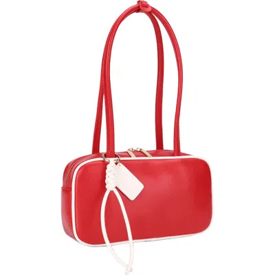 Mali + Lili Eko Vegan Leather Shoulder Bag In Red