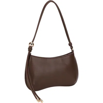 Mali + Lili Elva Faux Leather Shoulder Bag In Chocolate