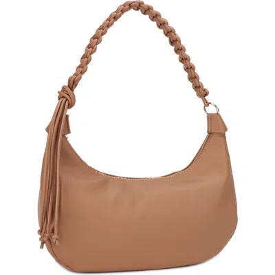 Mali + Lili Emma Faux Leather Shoulder Bag In Camel