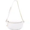 Mali + Lili Evelyn Vegan Leather Belt Bag In White