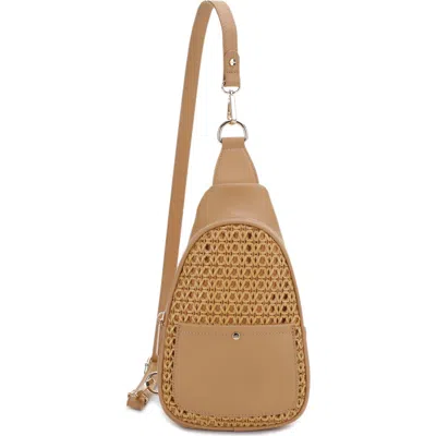 Mali + Lili Gwen Rattan Sling Crossbody Bag