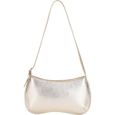 Mali + Lili Imani Recycled Vegan Leather Shoulder Bag In Gold