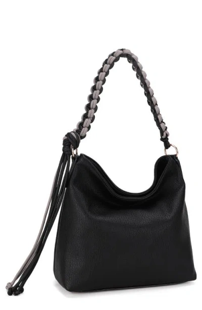 Mali + Lili Isabella Faux Leather Hobo Bag In Black