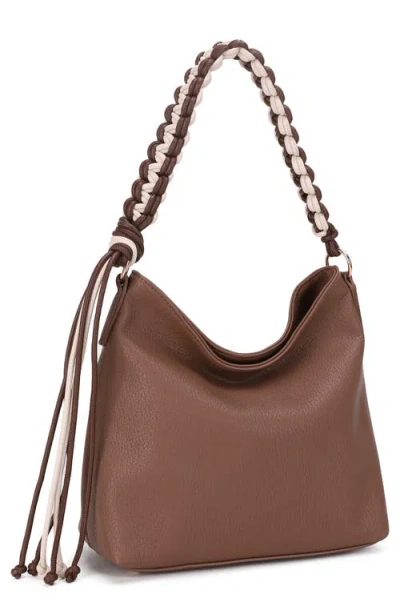 Mali + Lili Isabella Faux Leather Hobo Bag In Mocha