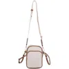 Mali + Lili Josephine Canvas & Vegan Leather Crossbody Bag In Beige/ Cognac