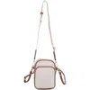 Mali + Lili Josephine Canvas & Vegan Leather Crossbody Bag In Beige/cognac