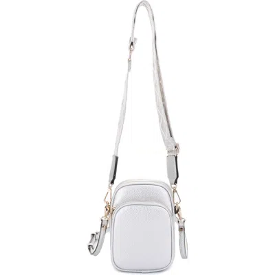 Mali + Lili Josephine Vegan Leather Crossbody Bag In Silver/tri