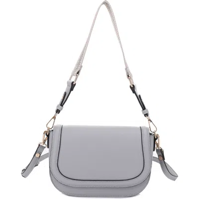 Mali + Lili Kiana Recycled Vegan Leather Crossbody Bag In Grey