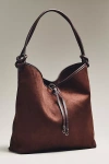 Mali + Lili Knotted Faux-suede Tote Bag In Brown