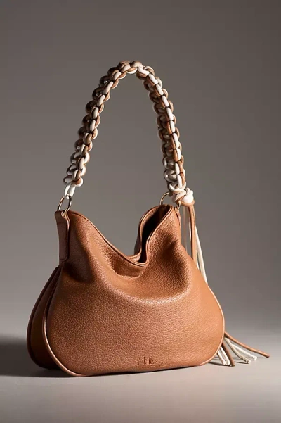 Mali + Lili Knotted Luna Shoulder Bag In Brown