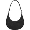 Mali + Lili Leilani Woven Denim Baguette Shoulder Bag In Black Denim