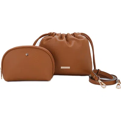 Mali + Lili Lola Beauty 2-piece Bag Set In Brown