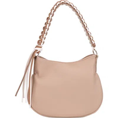 Mali + Lili Luna Braided Faux Leather Shoulder Bag In Sand