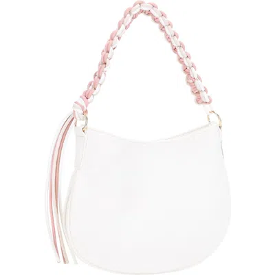 Mali + Lili Luna Recycled Vegan Leather Handbag In White Multi