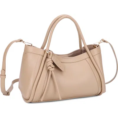 Mali + Lili Mabel Vegan Leather Satchel In Neutral