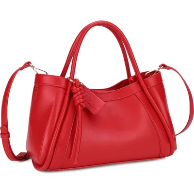 Mali + Lili Mabel Vegan Leather Satchel In Red