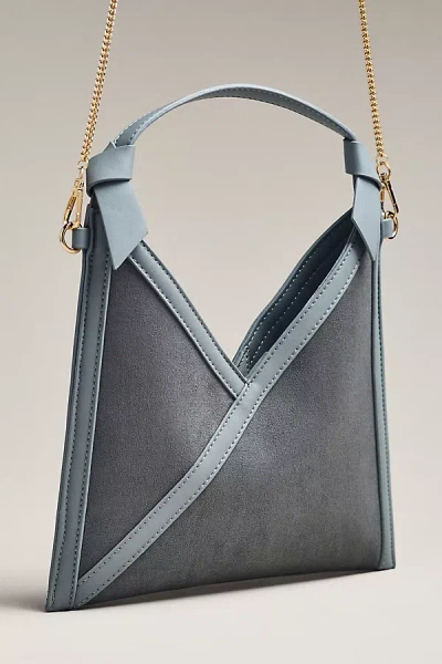 Mali + Lili Madeline Triangular Mini Crossbody Bag In Blue