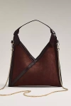 Mali + Lili Madeline Triangular Mini Crossbody Bag In Brown