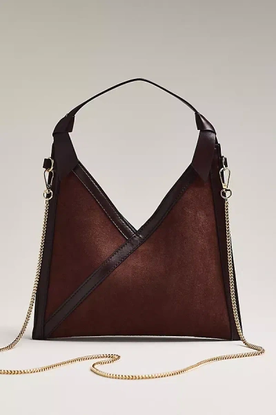 Mali + Lili Madeline Triangular Mini Crossbody Bag In Brown
