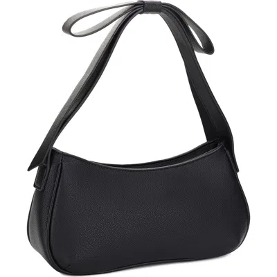 Mali + Lili Marissa Bow Vegan Leather Shoulder Bag In Black