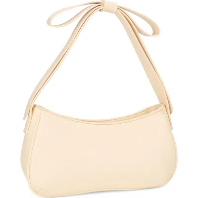 Mali + Lili Marissa Bow Vegan Leather Shoulder Bag In Neutral