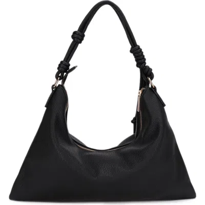 Mali + Lili Medium Iris Knotted Vegan Leather Shoulder Bag In Blue