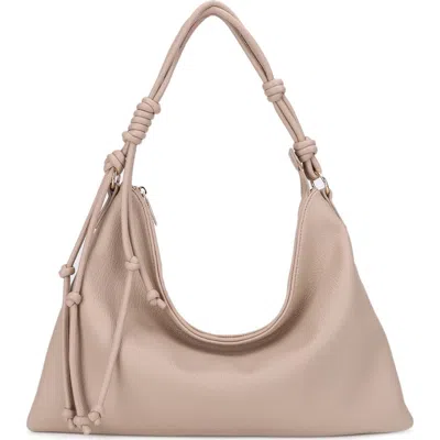 Mali + Lili Medium Iris Knotted Vegan Leather Shoulder Bag In Purple
