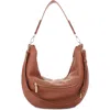 Mali + Lili Megan Recycled Vegan Leather Hobo Sling Bag In Cognac