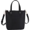 Mali + Lili Mia Mini Recycled Vegan Leather Crossbody Tote In Black