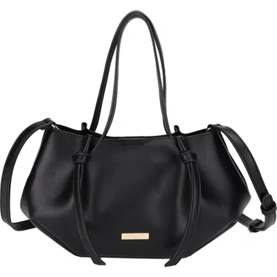 Mali + Lili Mini Lou Lou Vegan Leather Tote In Black