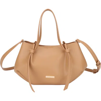 Mali + Lili Mini Lou Lou Vegan Leather Tote In Brown