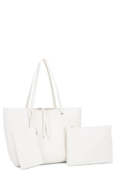 Mali + Lili Monet Recycled Vegan Leather Tote In Ivory