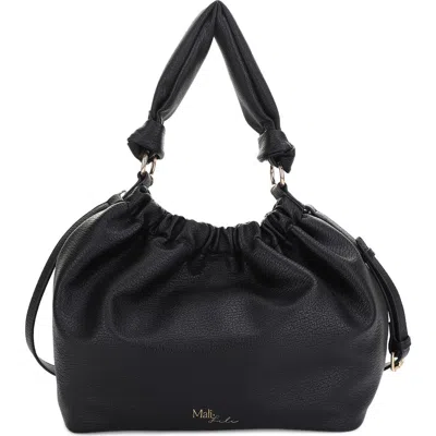 Mali + Lili Nala Recycled Vegan Leather Hobo Crossbody Bag In Black