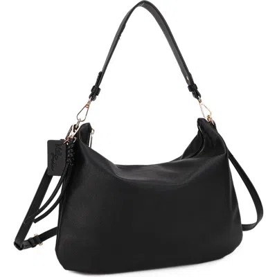 Mali + Lili Nova Large Soft Faux Leather Shoulder Bag In Black