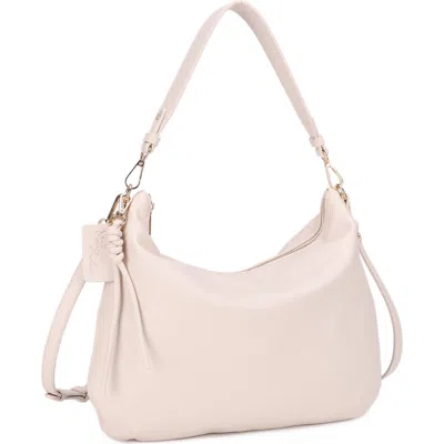 Mali + Lili Nova Large Soft Faux Leather Shoulder Bag In Bone