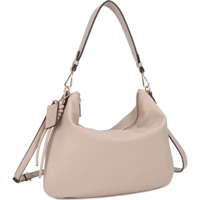Mali + Lili Nova Large Soft Faux Leather Shoulder Bag In Taupe