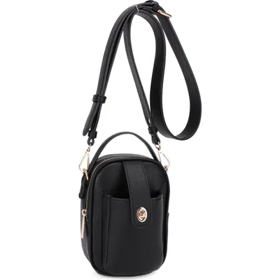 Mali + Lili Parker Faux Leather Crossbody In Black