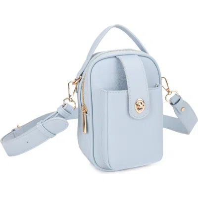 Mali + Lili Parker Faux Leather Crossbody In Blue