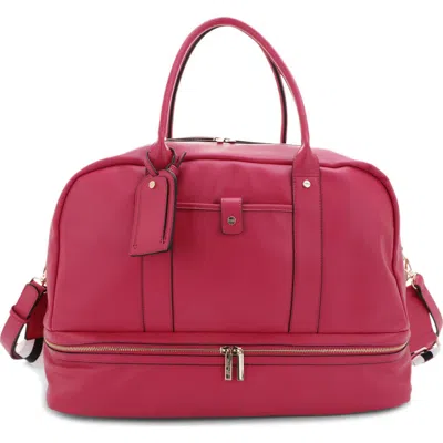 Mali + Lili Riley Vegan Leather Weekend Travel Bag In Pink
